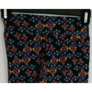 New LuLaRoe Tween Leggings Black With Multi-Color Victorian Design